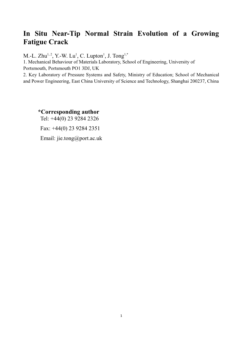 In Situ Near-Tip Normal Strain Evolution of a Growing Fatigue Crack