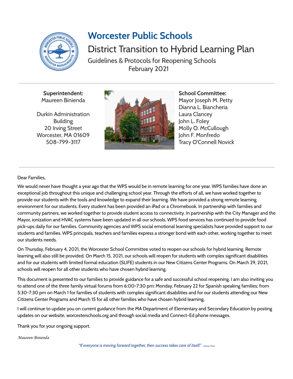 WPS District Transition to Hybrid Reopening Schools Plan (1).Docx