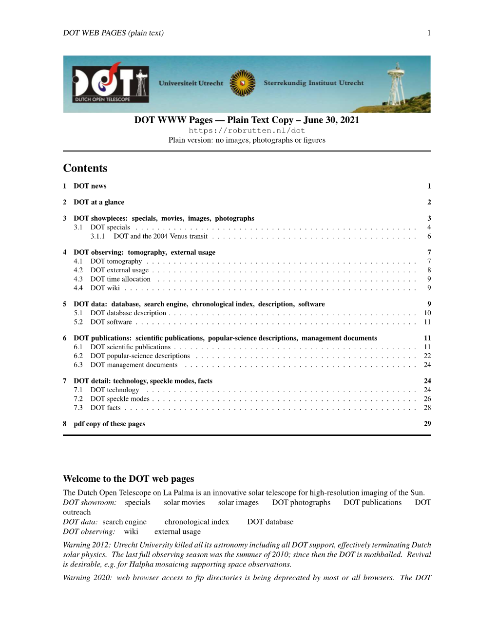 DOT WWW Pages — Plain Text Copy – June 30, 2021 Plain Version: No Images, Photographs Or ﬁgures