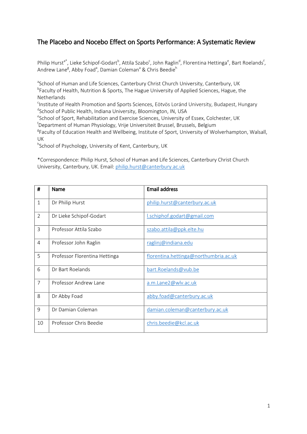 The Placebo and Nocebo Effect on Sports Performance: a Systematic Review