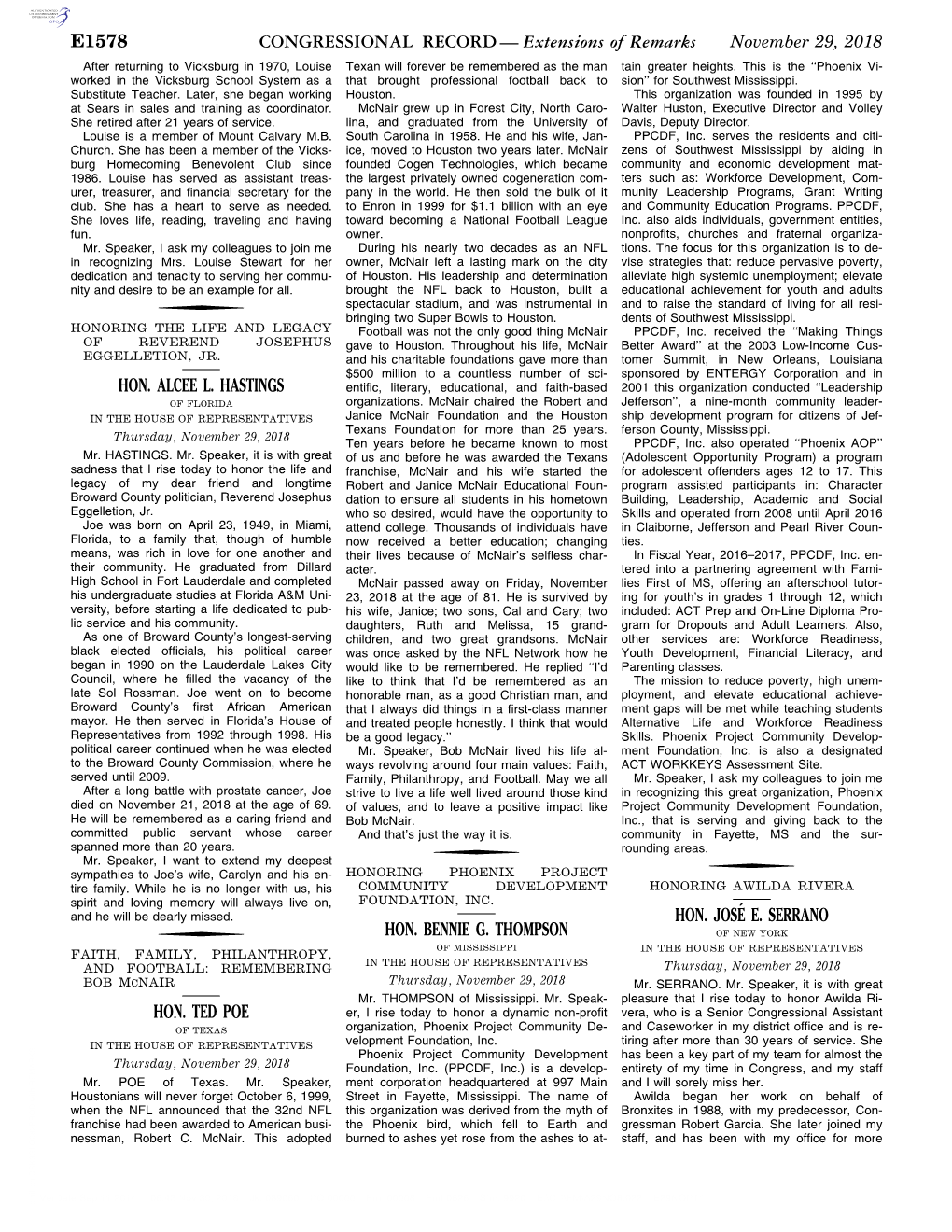 CONGRESSIONAL RECORD— Extensions of Remarks E1578 HON