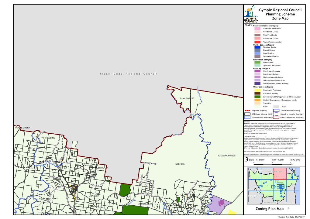 Gympie Regional Council Planning Scheme Zone Map Zoning Plan Map 4