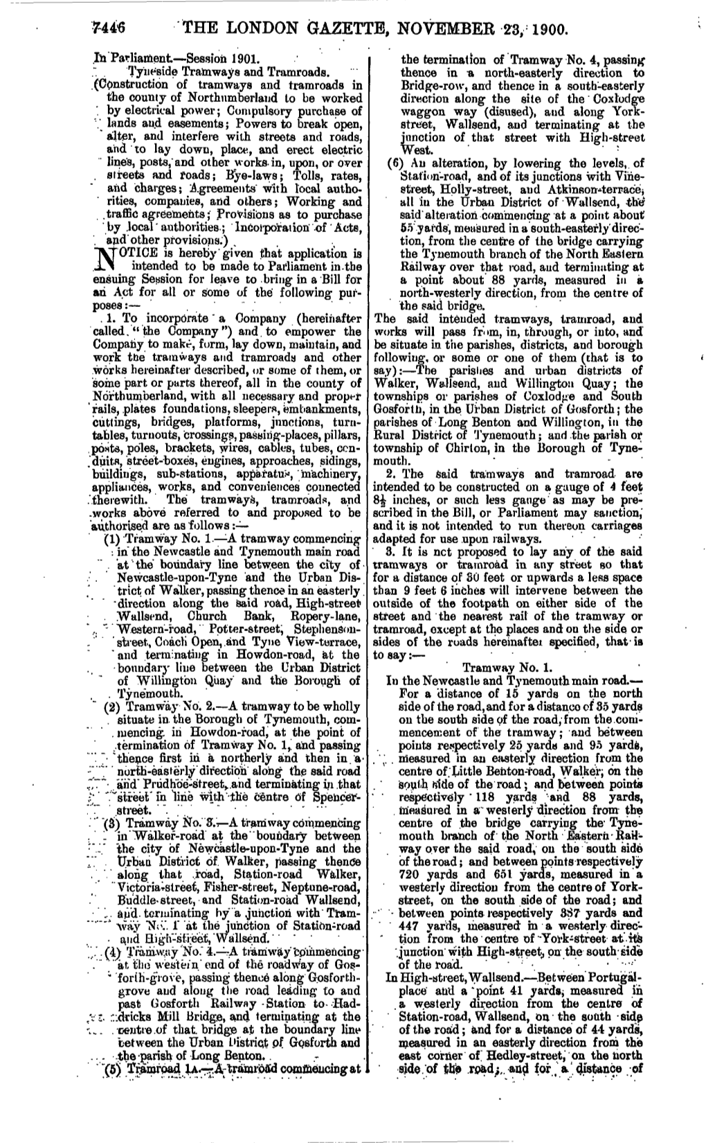 7-446 the London Gazette, November 23, 1900. "(5
