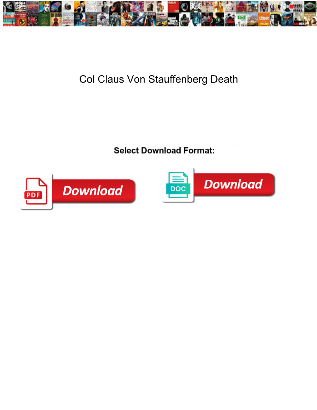 Col Claus Von Stauffenberg Death