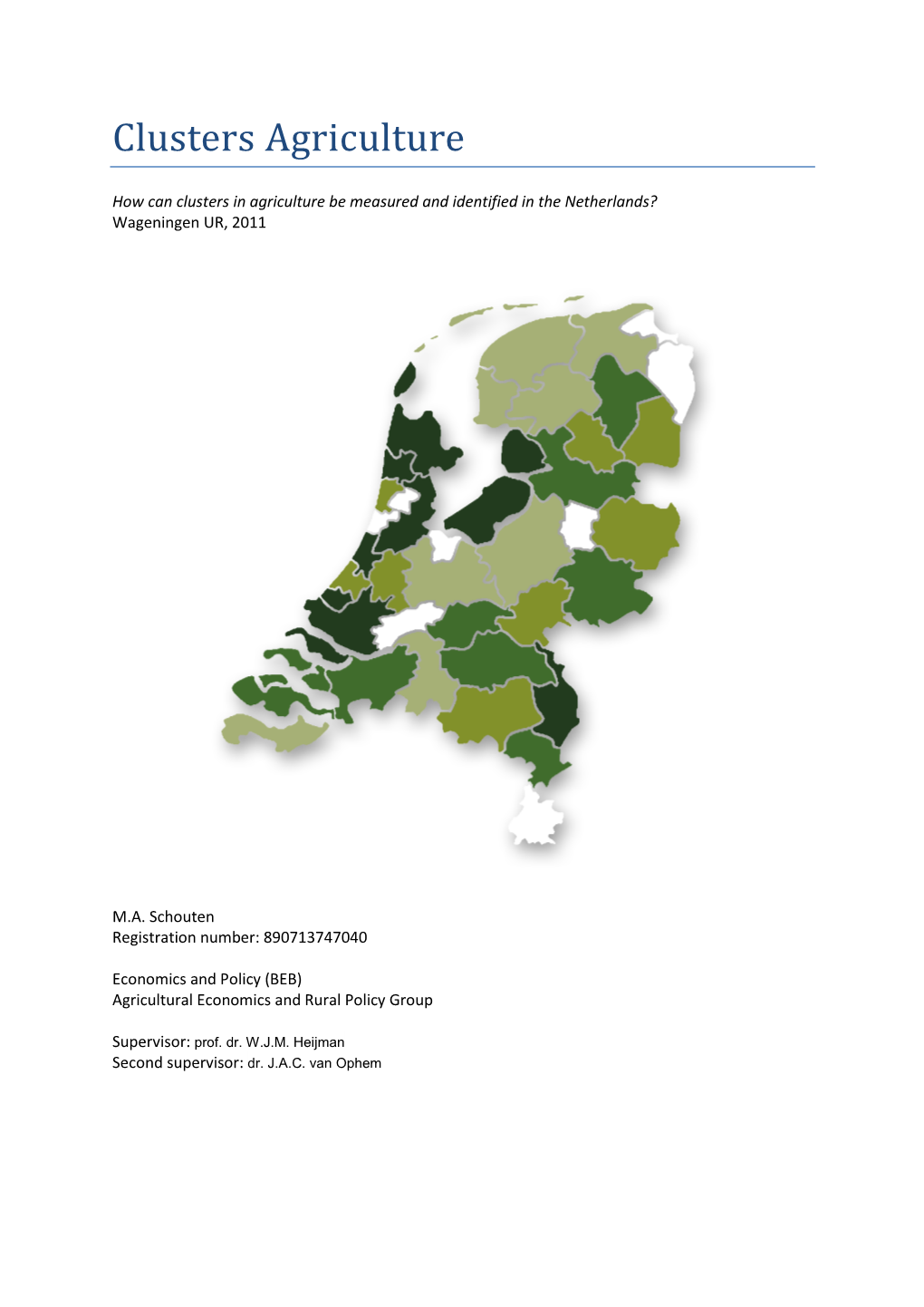 Clusters Agriculture