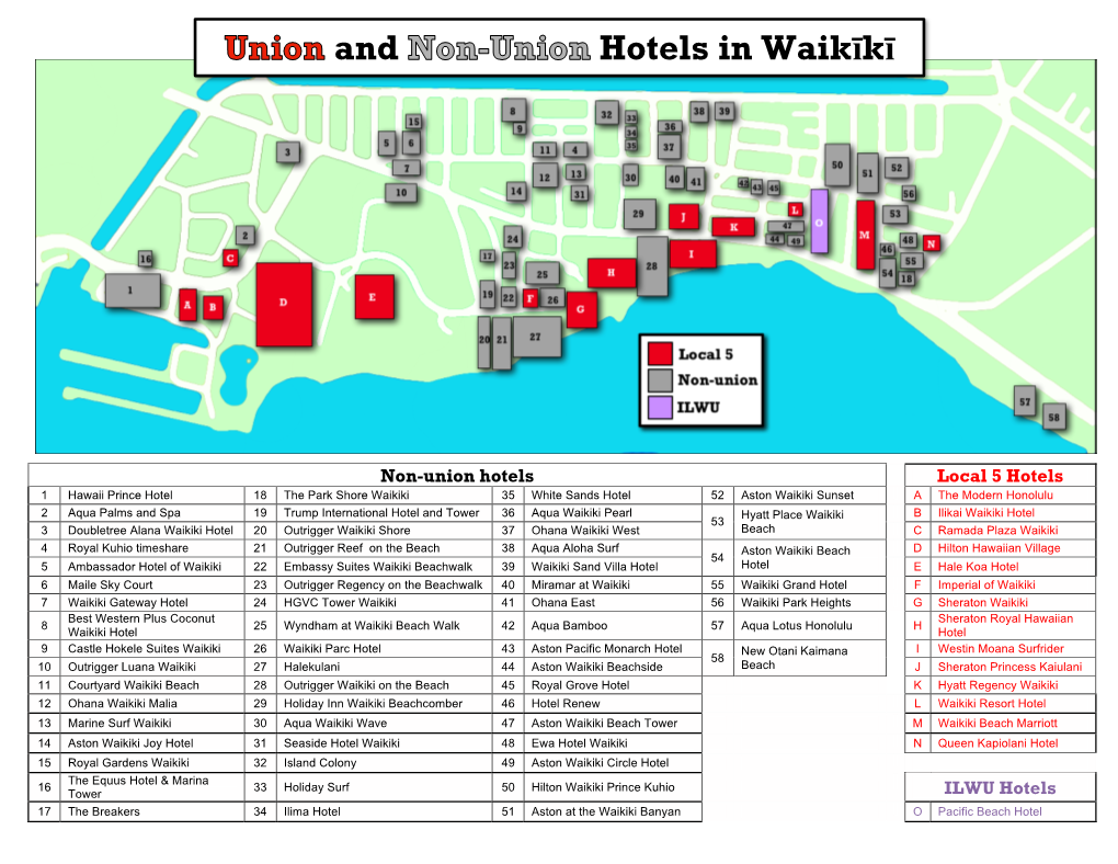 MAP: Union & Non-Union Hotels in Waikiki