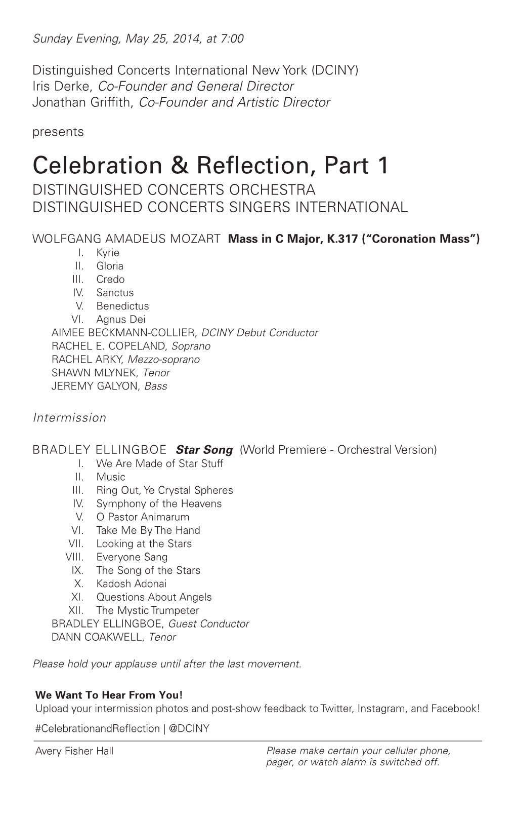 Celebration & Reflection, Part 1