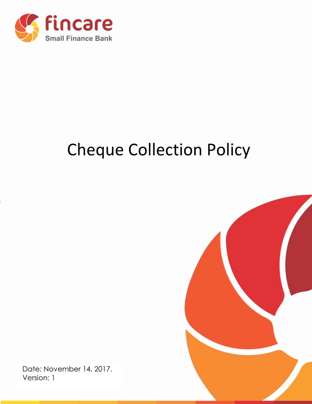 Cheque Collection Policy