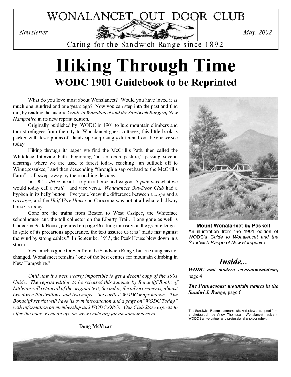 Hiking Through Time WODC 1901 Guidebook to Be Reprinted