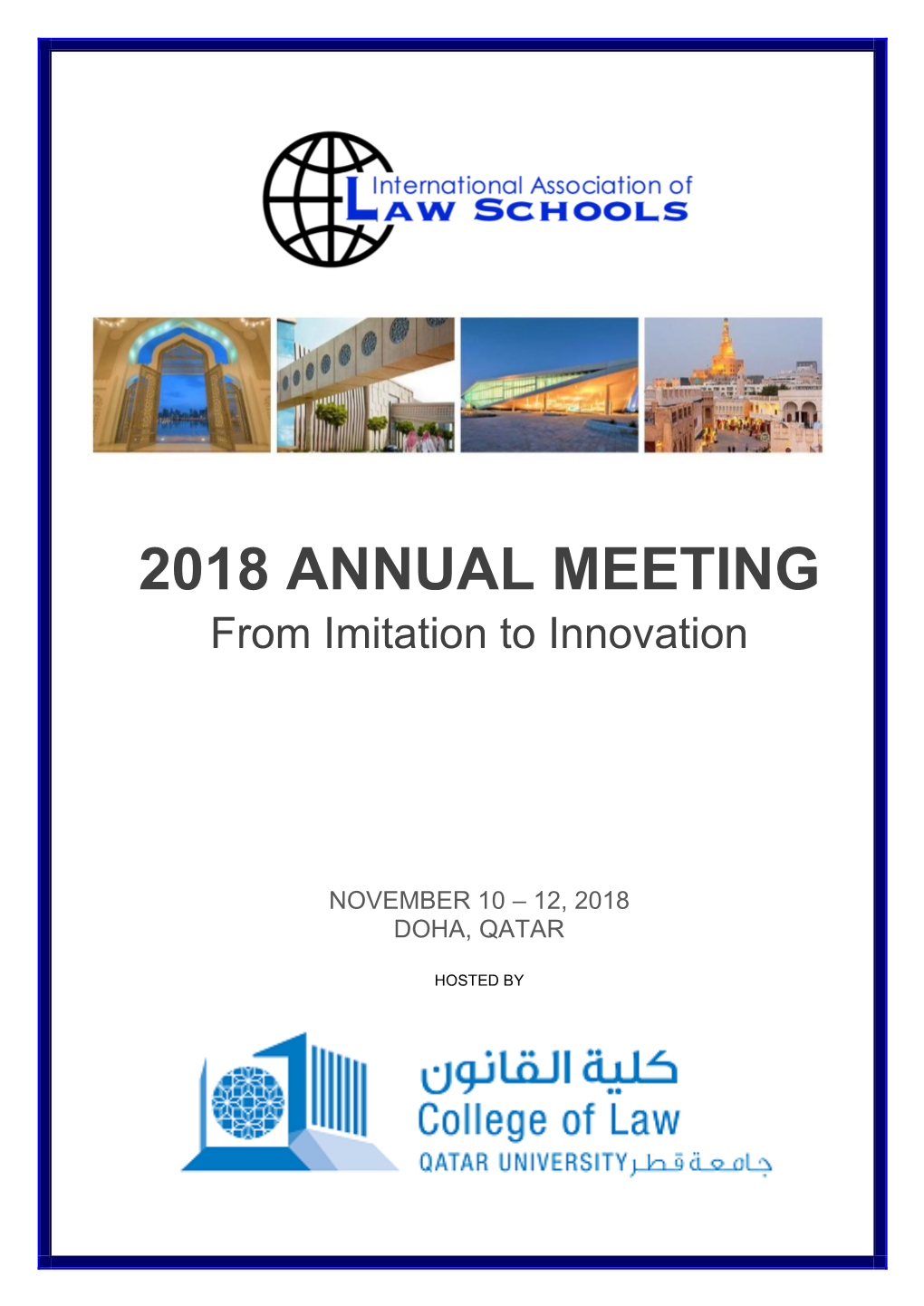 2018 ANNUAL MEETING from Imitation to Innovation