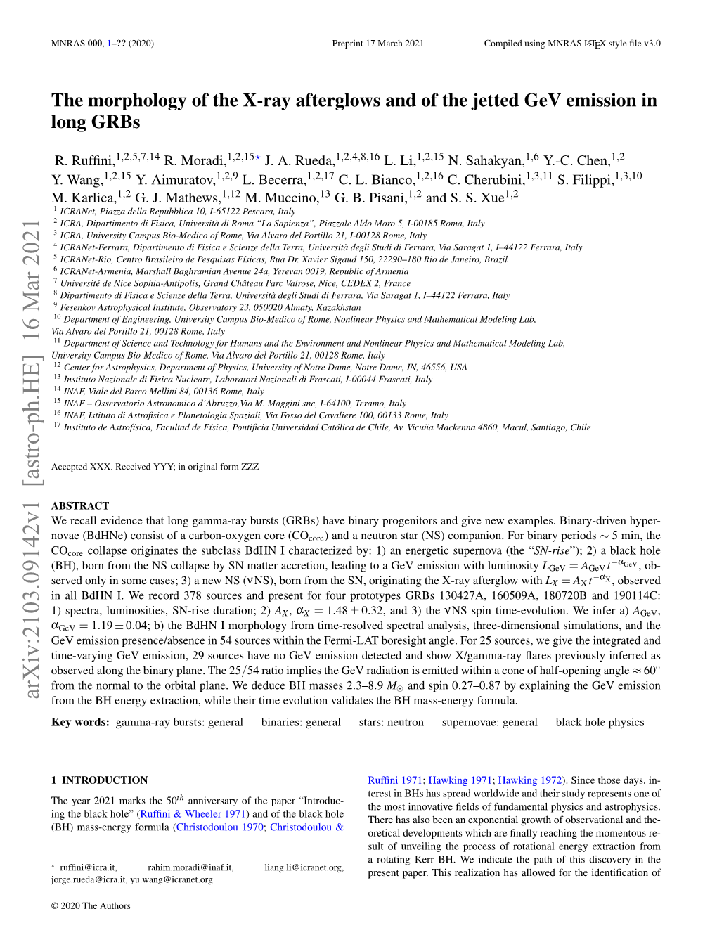 The Morphology of the X-Ray Afterglows and of the Jetted Gev Emission in Long Grbs