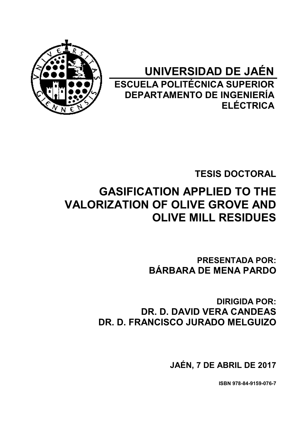 Universidad De Jaén Gasification Applied to The