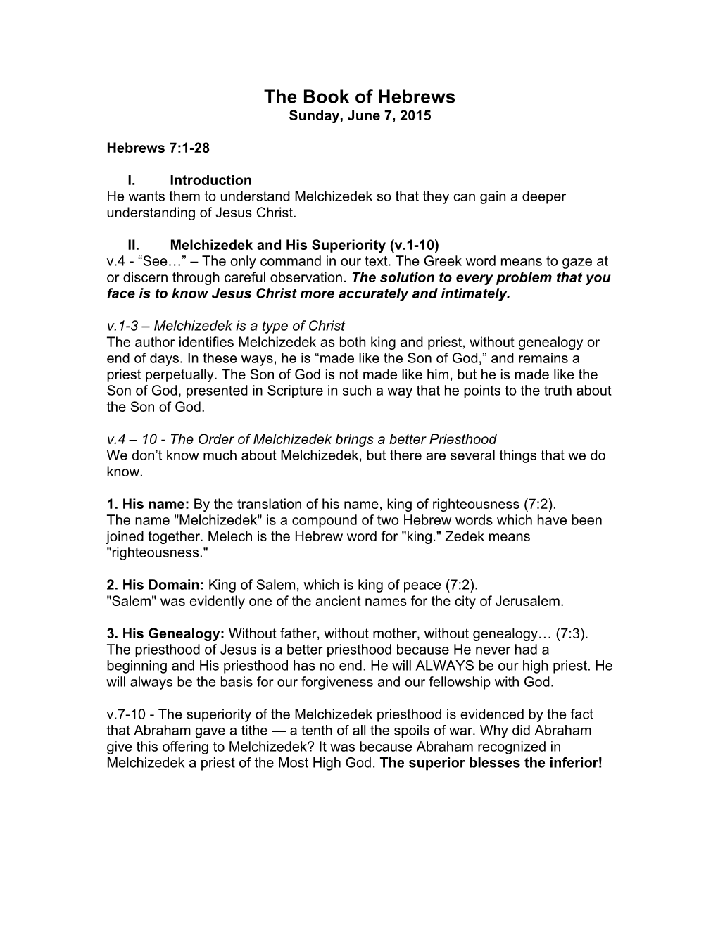 2015-06-07-The Book of Hebrews 7-1-28A