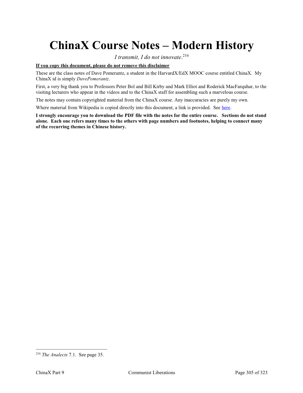 Chinax Course Notes – Modern History