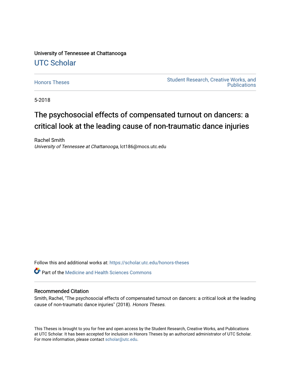 The Psychosocial Effects of Compensated Turnout on Dancers: a Critical Look at the Leading Cause of Non-Traumatic Dance Injuries