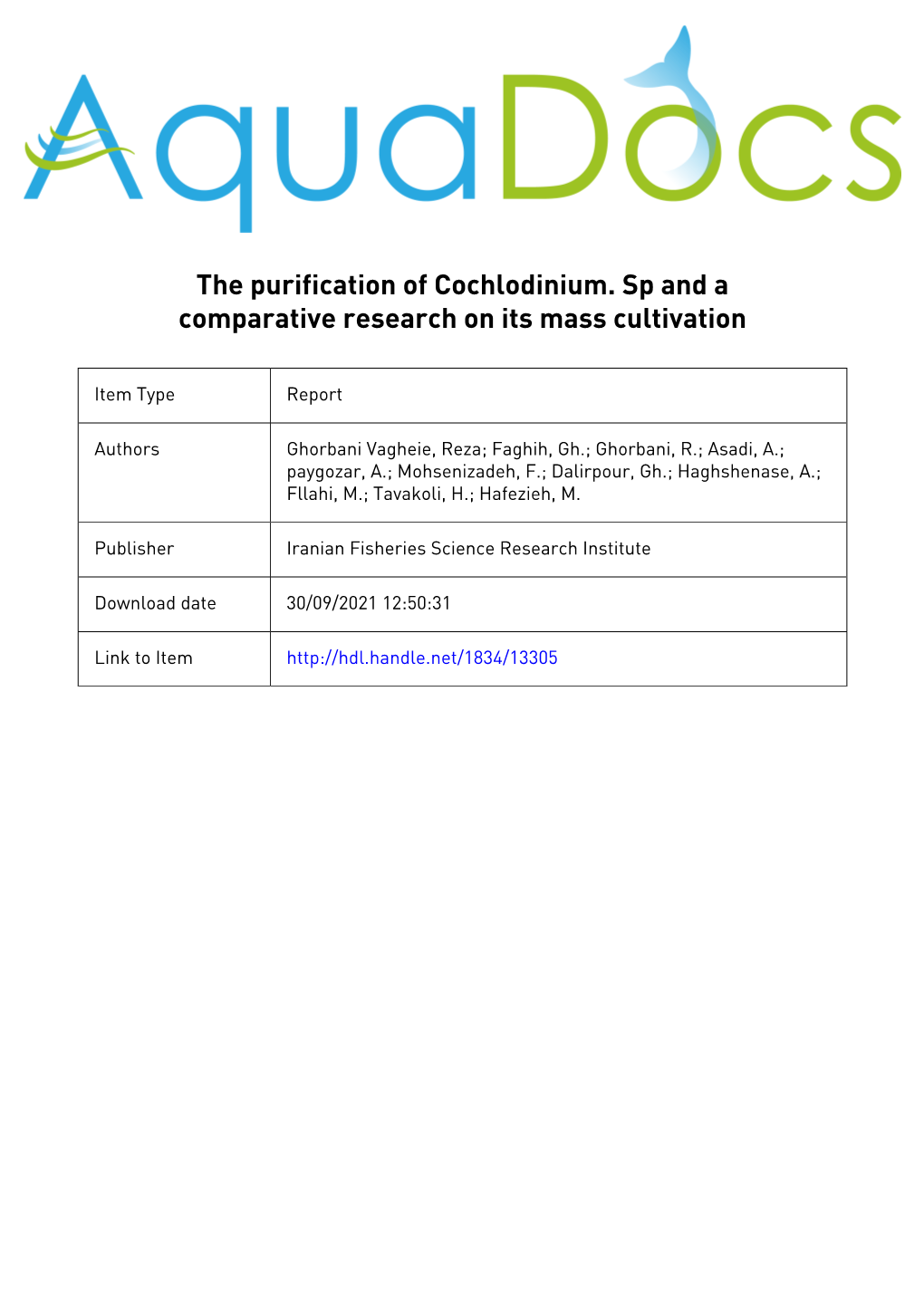 The Purification of Cochlodinium. Sp and a Comparative Research on Its Mass Cultivation