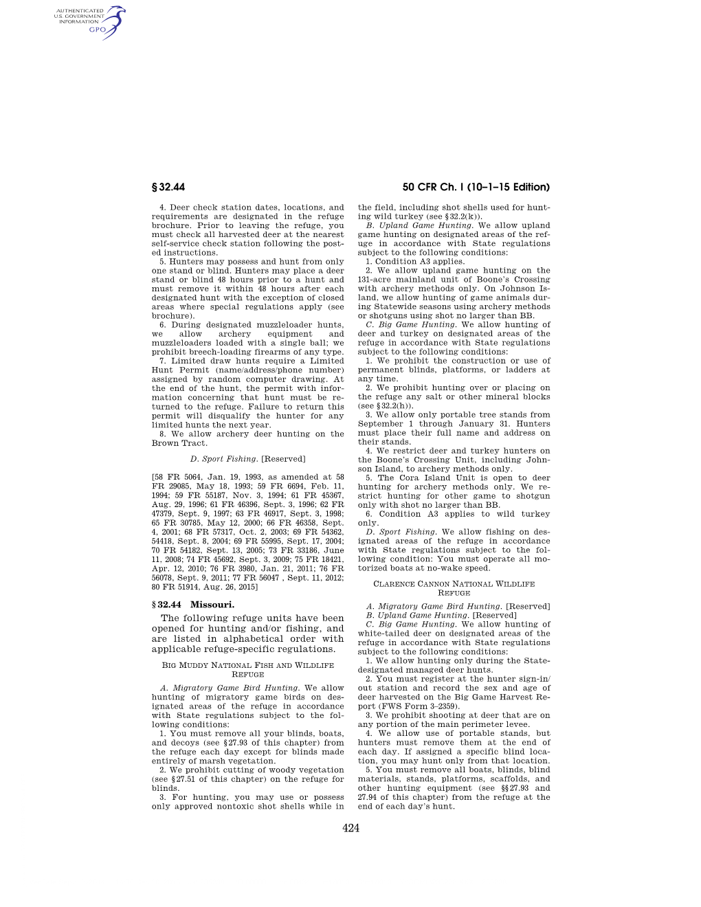 50 CFR Ch. I (10–1–15 Edition) § 32.44