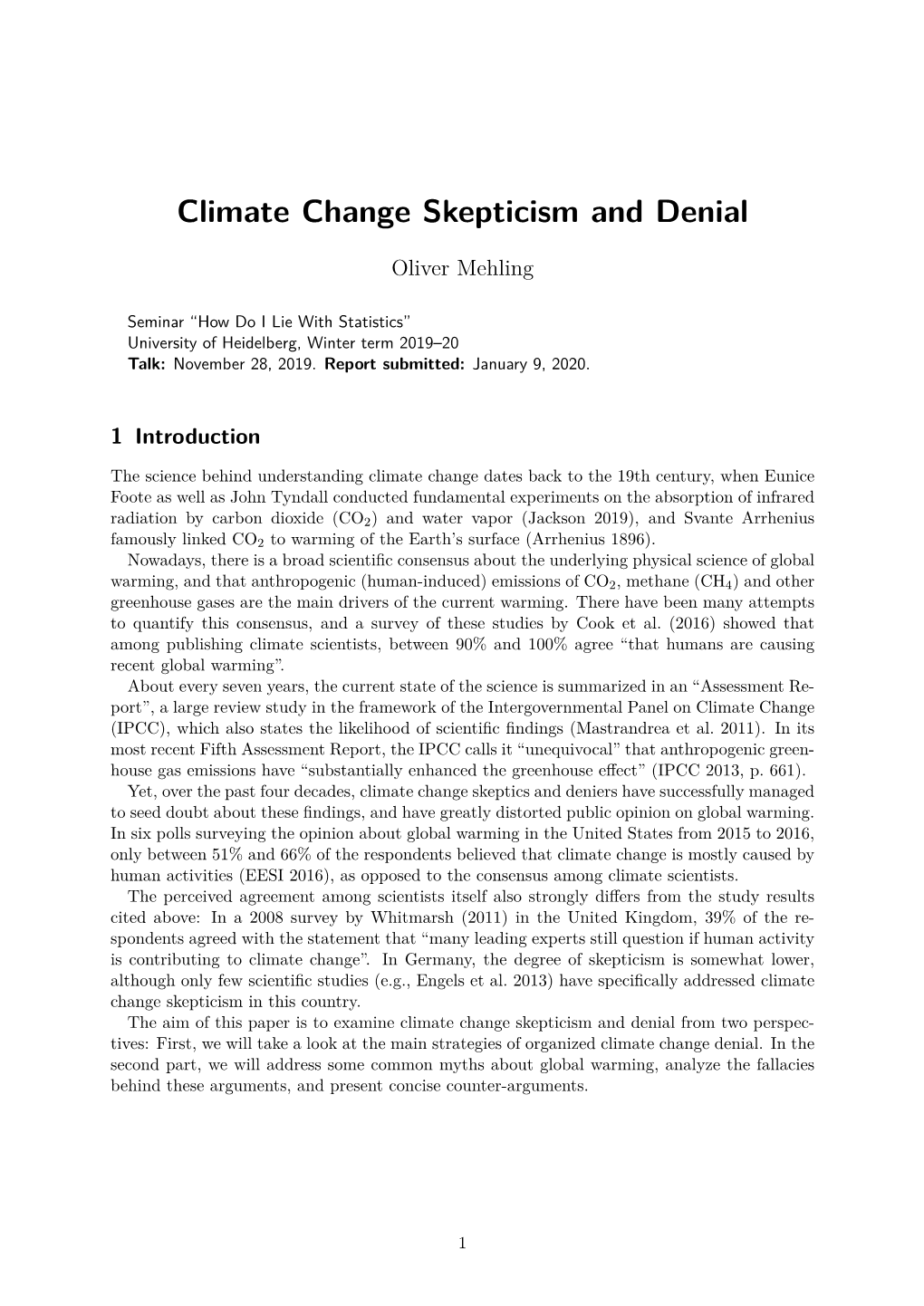 Climate Change Skepticism and Denial