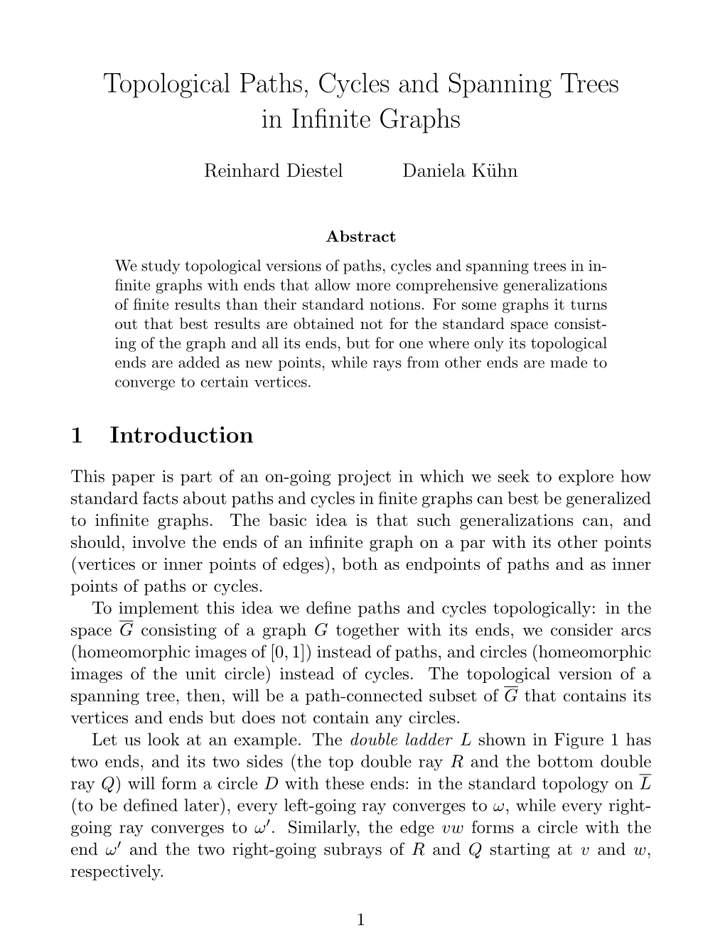 Topological Paths, Cycles and Spanning Trees in Infinite Graphs