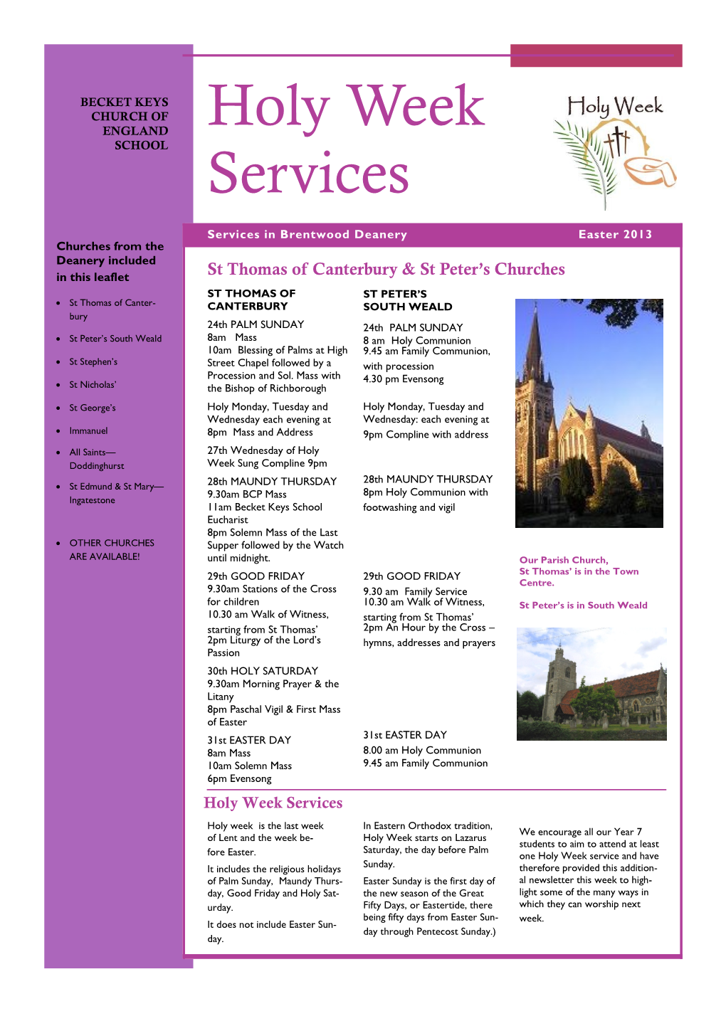 Holy Week Services