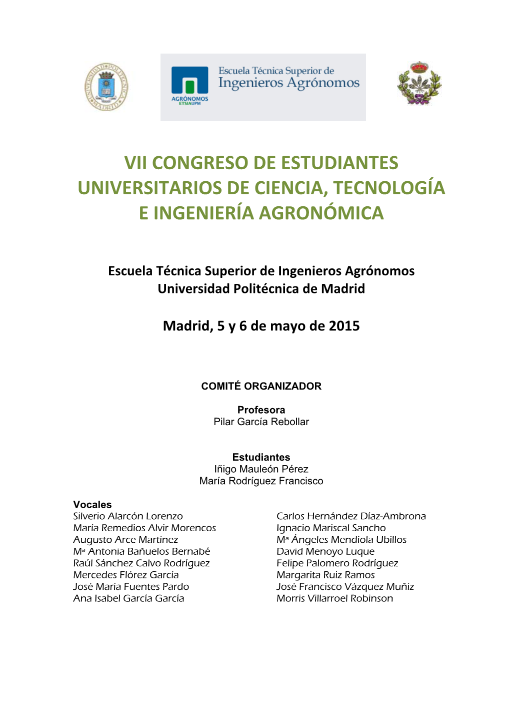 Vii Congreso De Estudiantes Universitarios De Ciencia, Tecnología E Ingeniería Agronómica