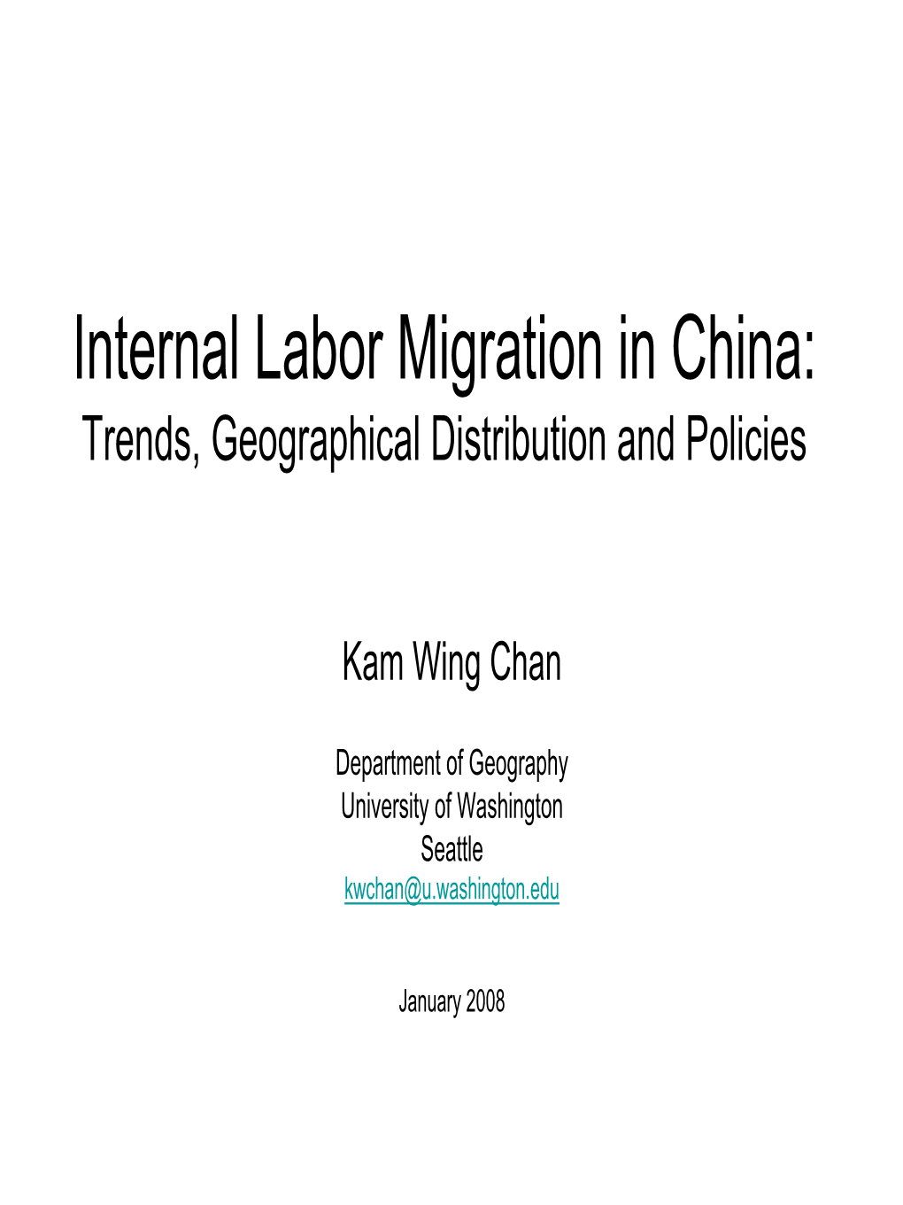 Rural-Urban Migration in China