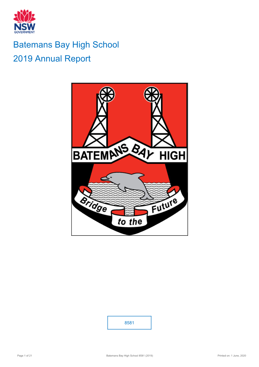 2019 Batemans Bay High School Annual Report