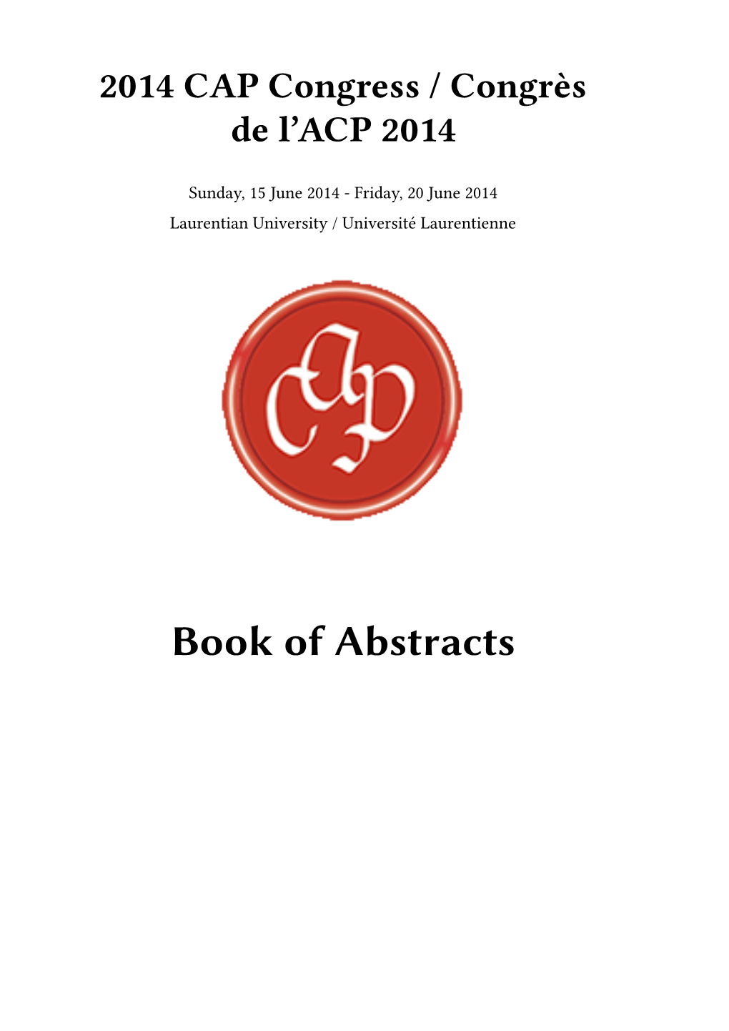 Book of Abstracts Ii Contents