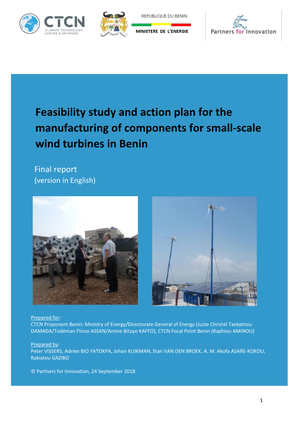 Feasibility Study and Action Plan for Small Wind Turbines in Benin