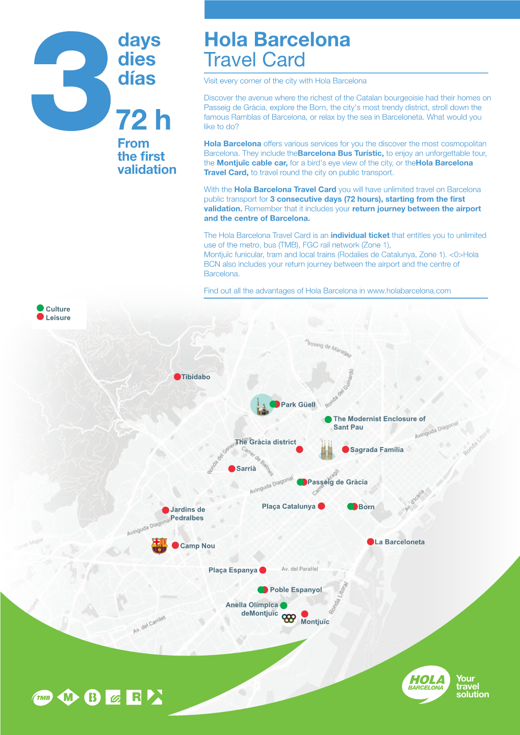 Barcelona 3 Days Itinerary by Public Transport [PDF: 2557