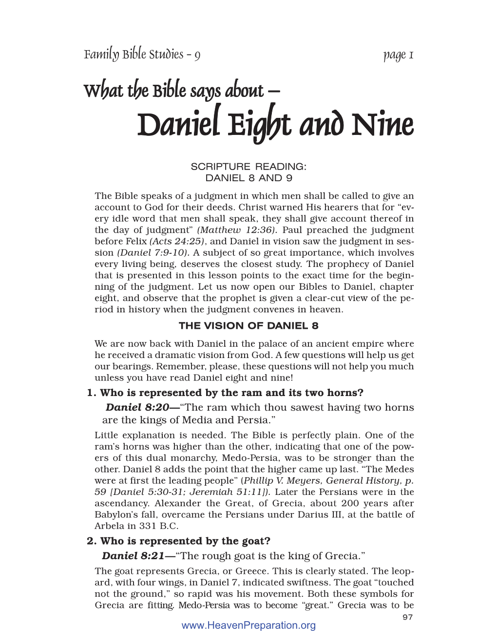 Daniel Eight and Nine! 1