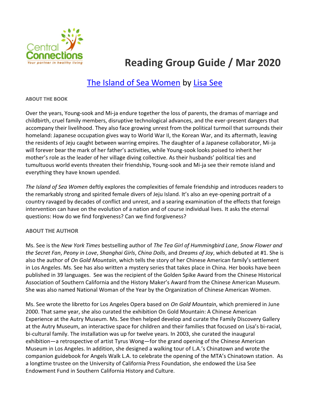 Reading Group Guide / Mar 2020