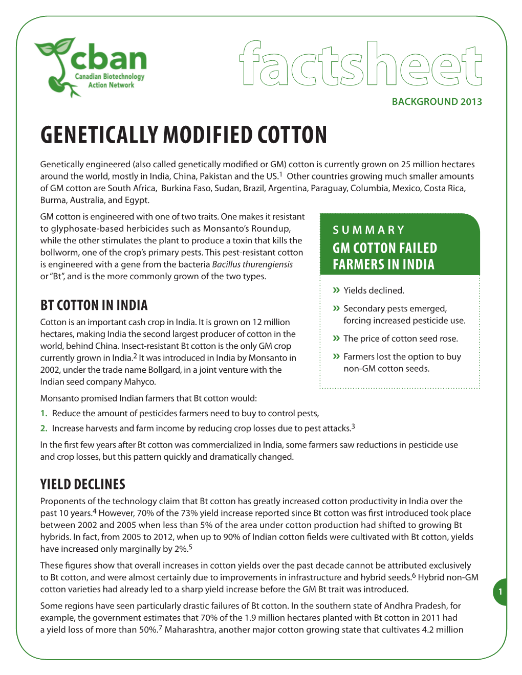 Genetically Modified Cotton