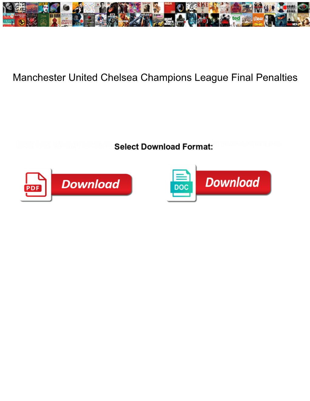 Manchester United Chelsea Champions League Final Penalties