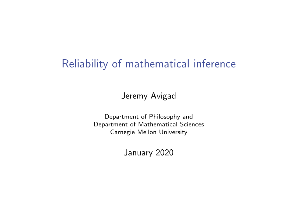 Reliability of Mathematical Inference