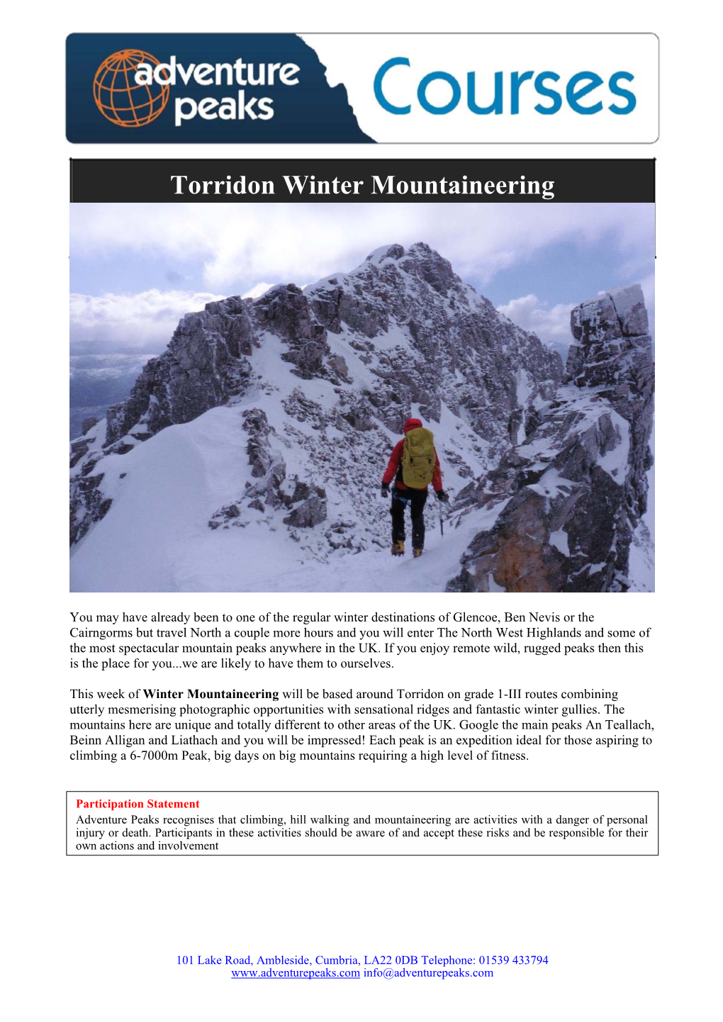 Torridon Winter Mountaineering