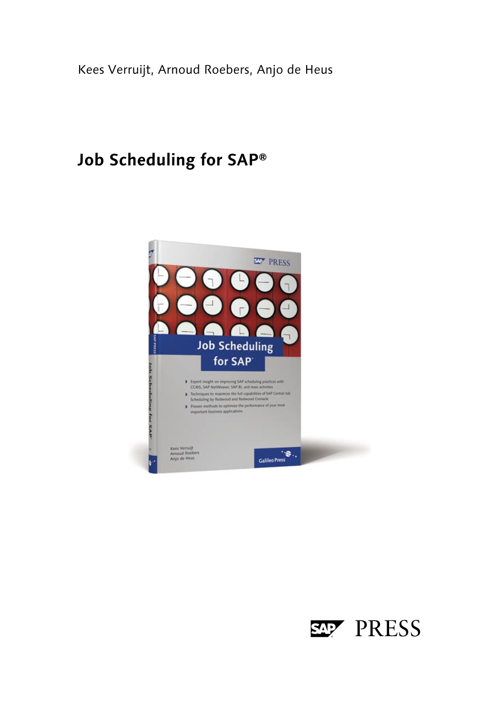 Job Scheduling for SAP® Contents at a Glance