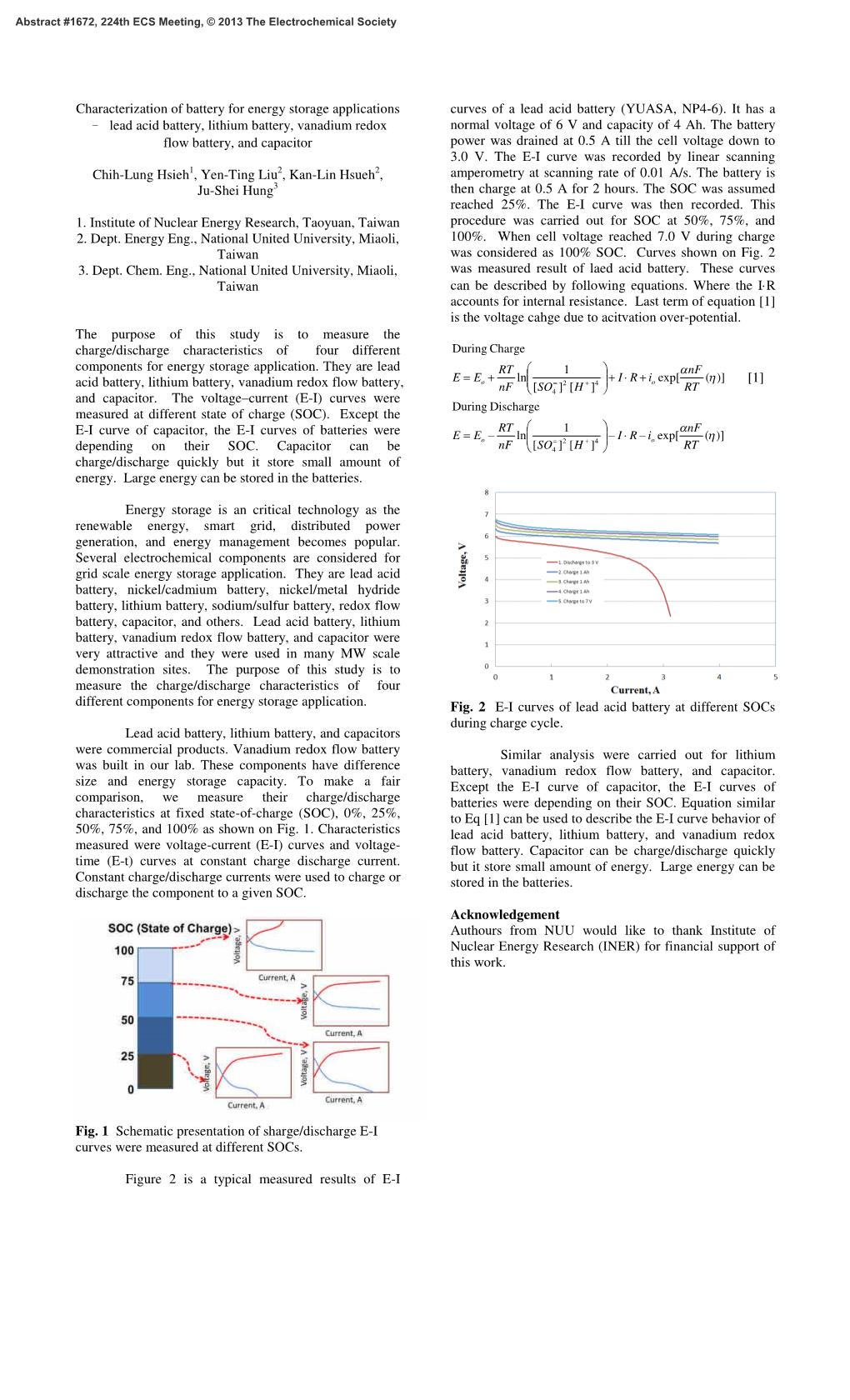 Characterization of Battery for Energy Storage Applications – Lead Acid