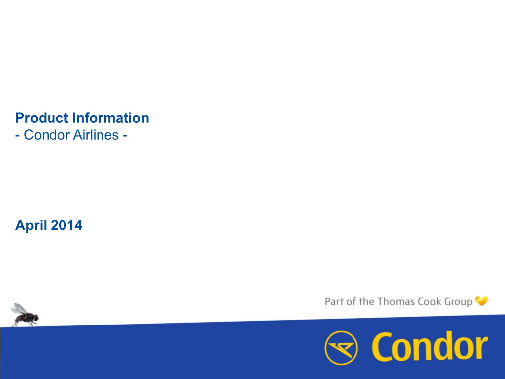 Product Information - Condor Airlines