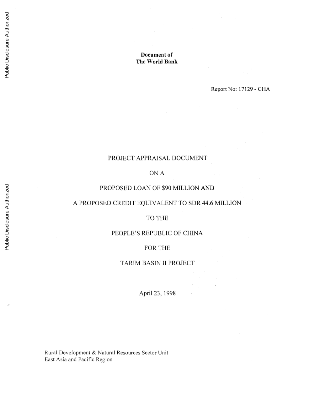 World Bank Document