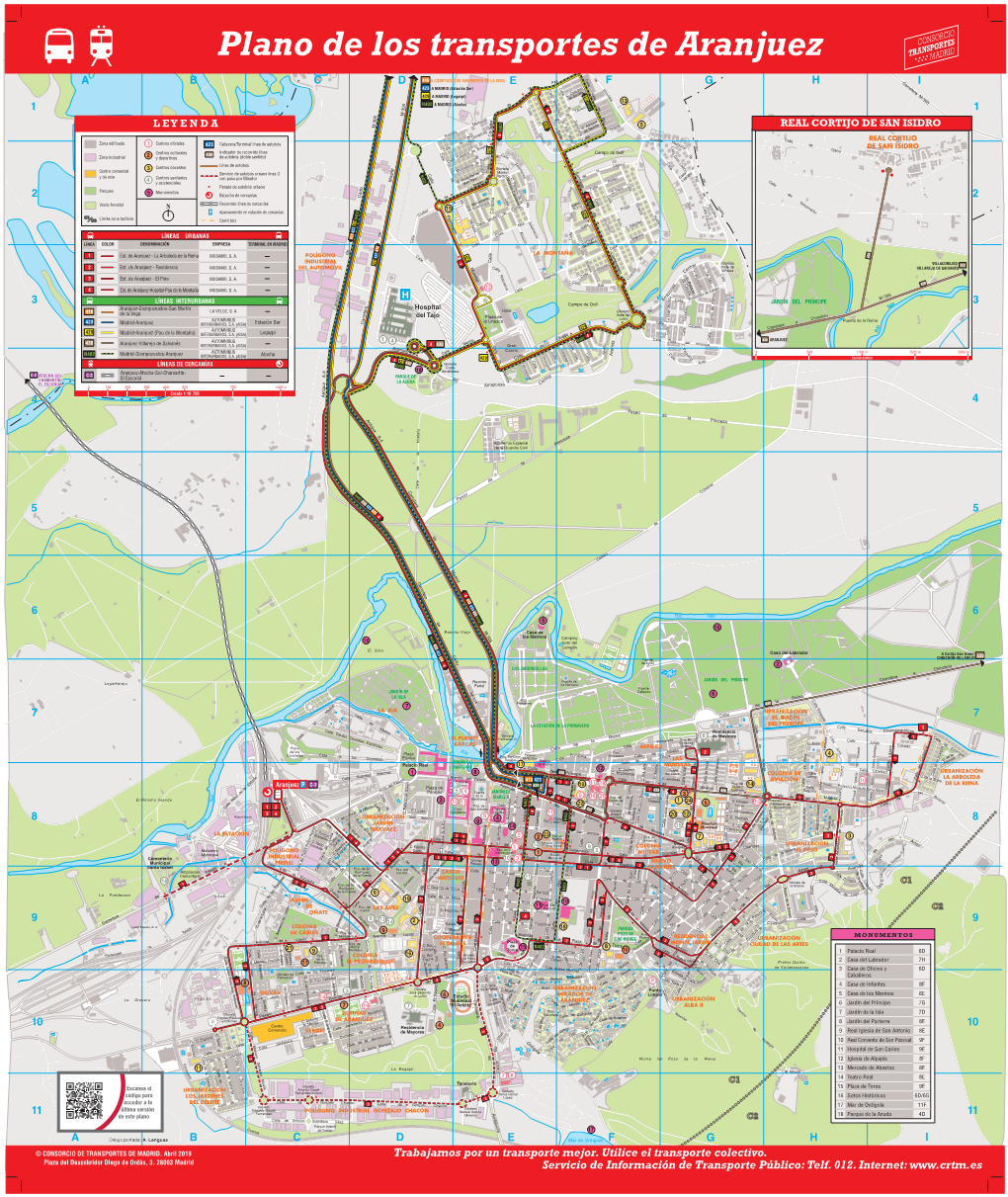 Plano De Los Transportes De Aranjuez