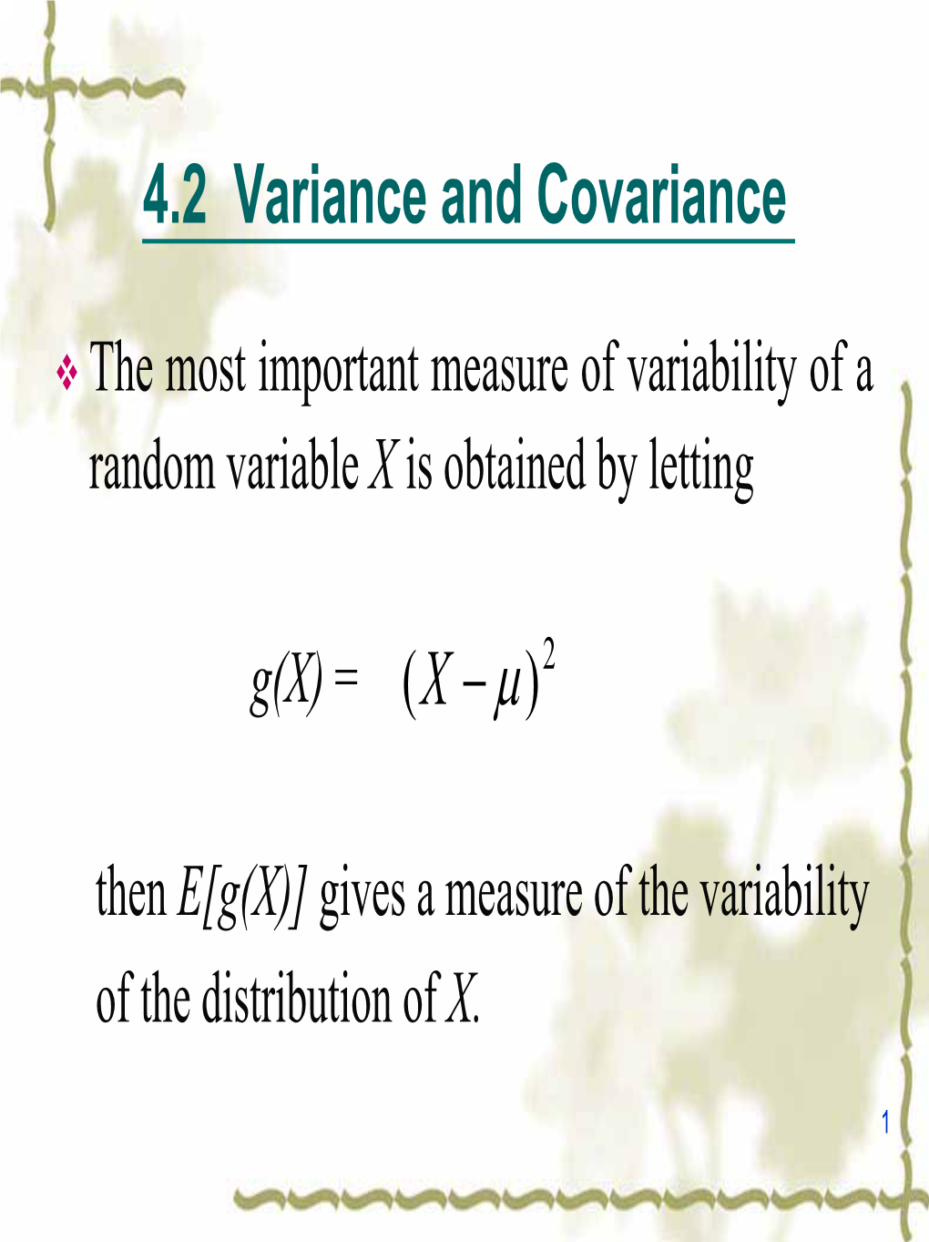 4.2 Variance and Covariance