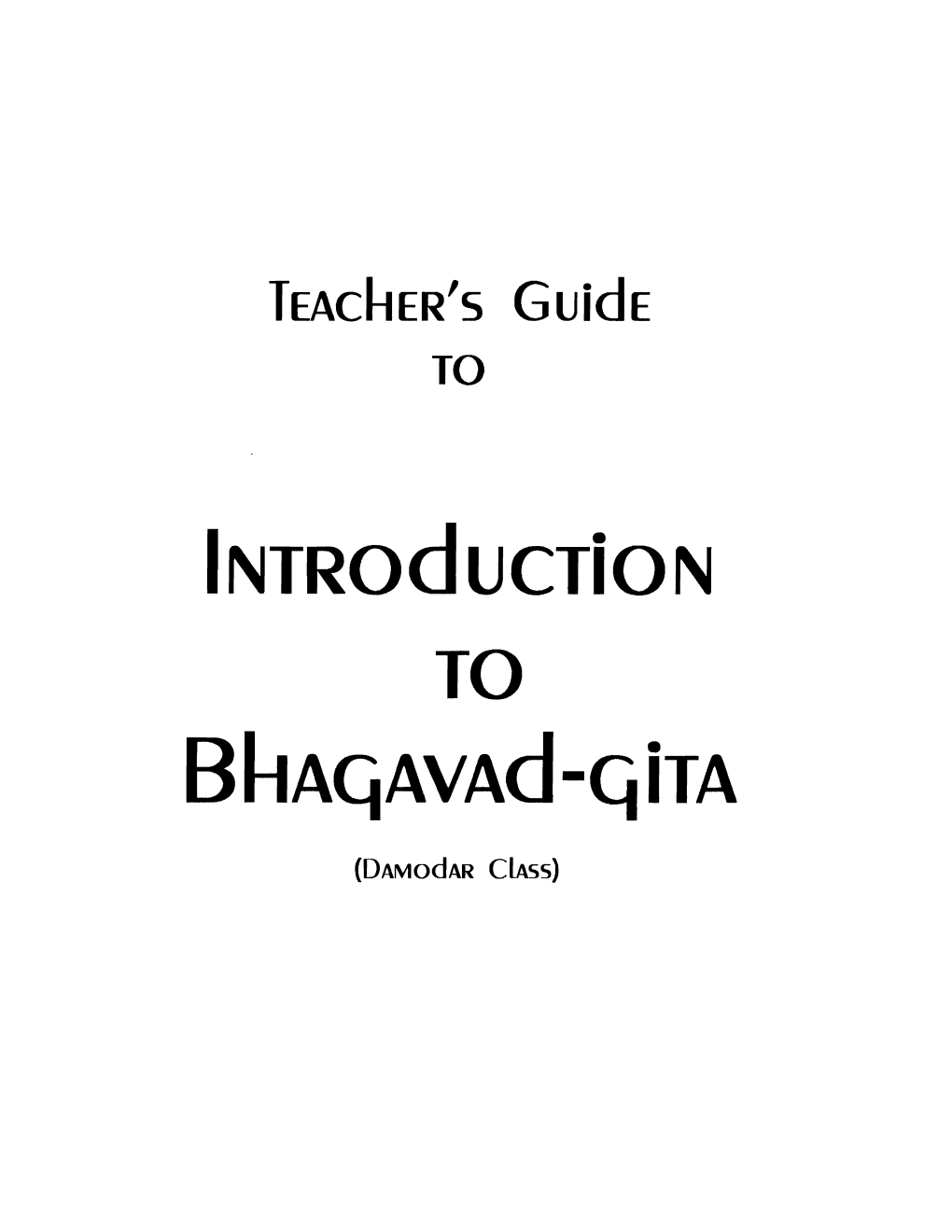 Introduction to BI-Tagavad-Gita