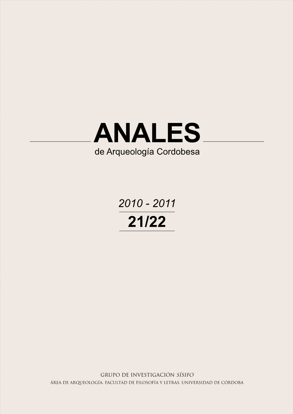 ANALES De Arqueología Cordobesa