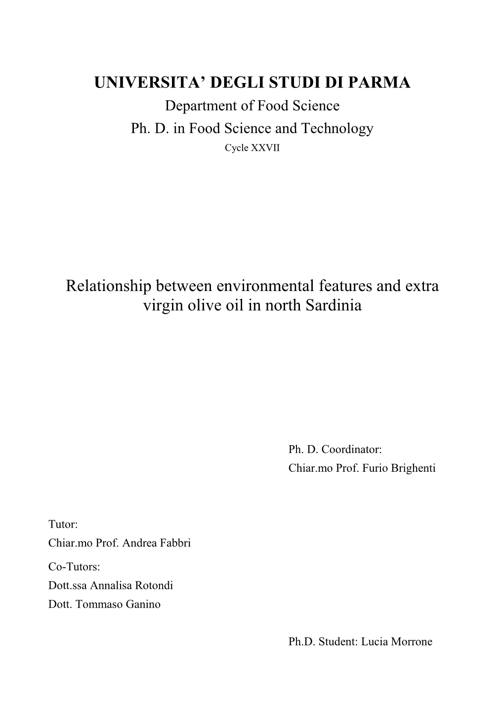 Ph.D. Thesis Morrone