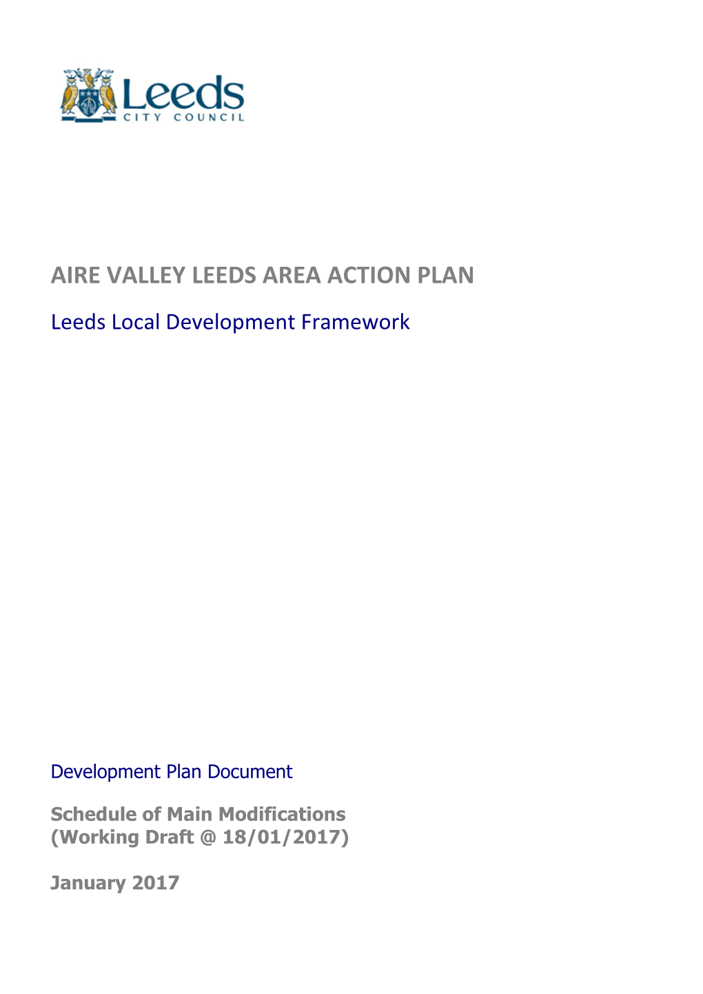 AIRE VALLEY LEEDS AREA ACTION PLAN Leeds Local Development Framework