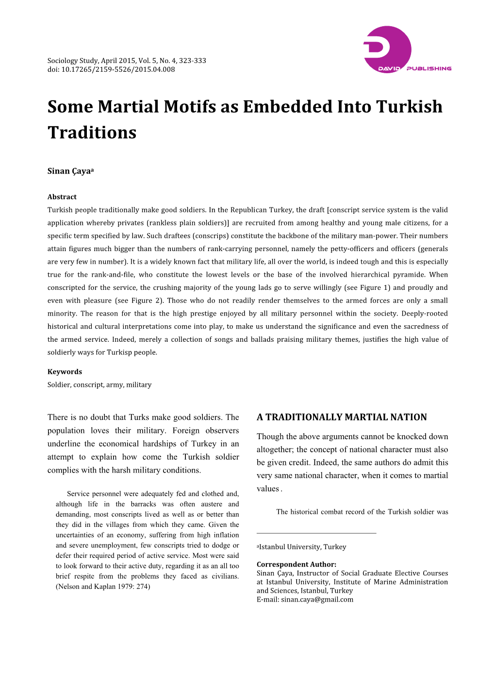 Some Martial Motifs As Embedded Into Turkish Traditions