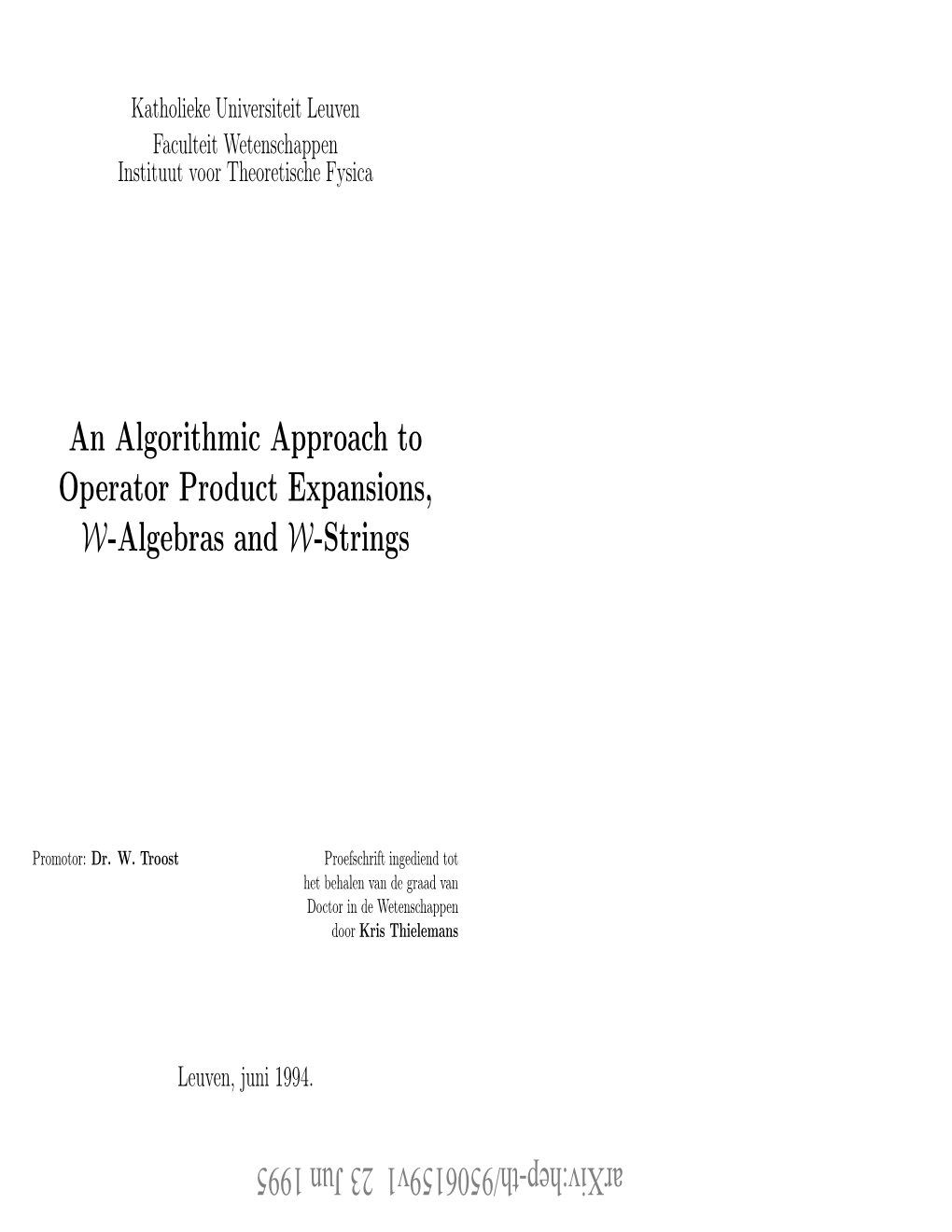 An Algorithmic Approach to Operator Product Expansions, W-Algebras