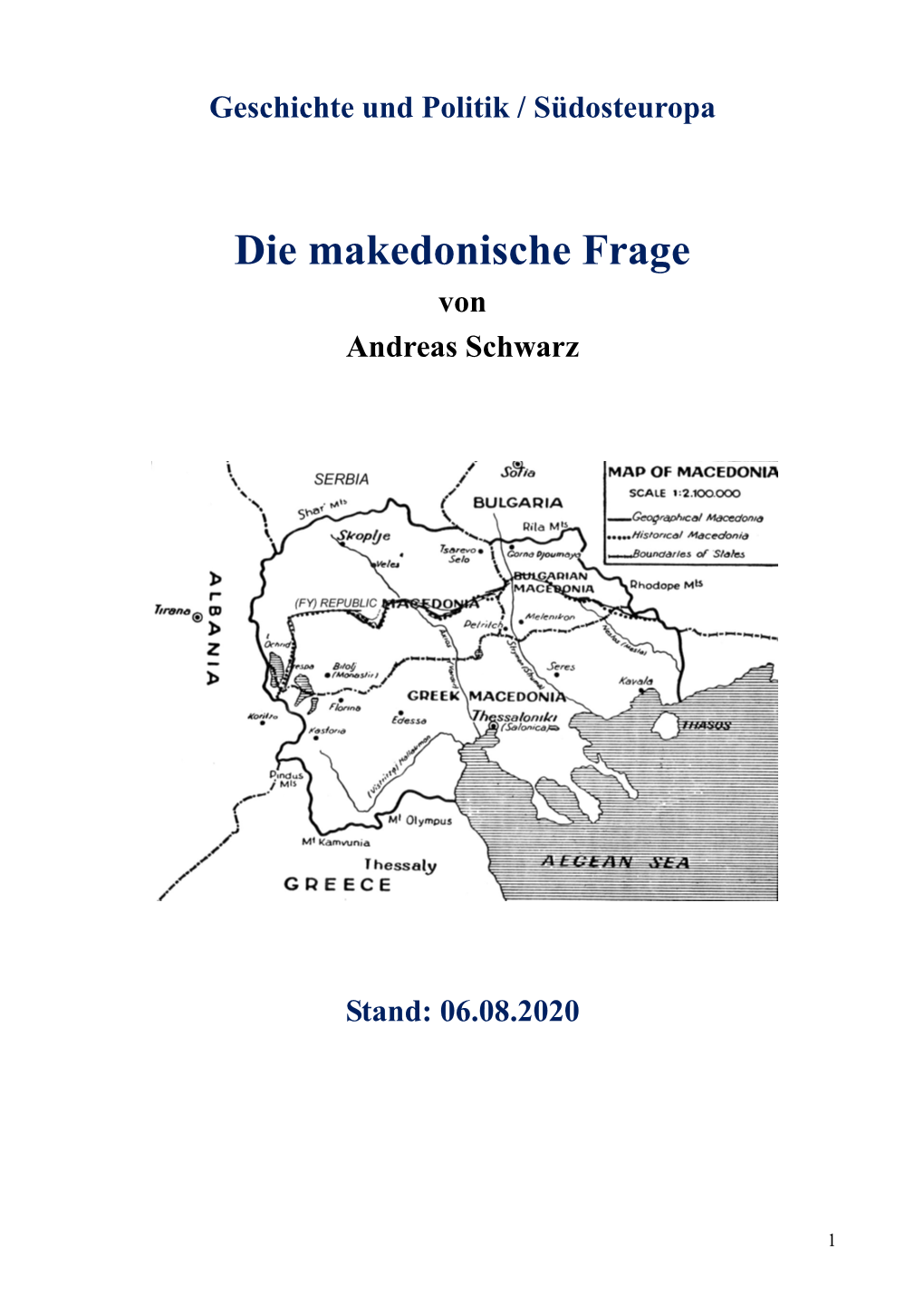 Die Makedonische Frage Von