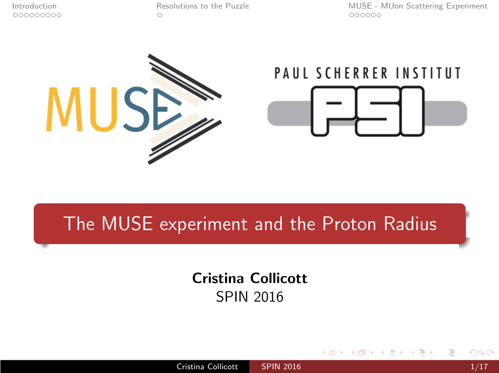 The MUSE Experiment and the Proton Radius